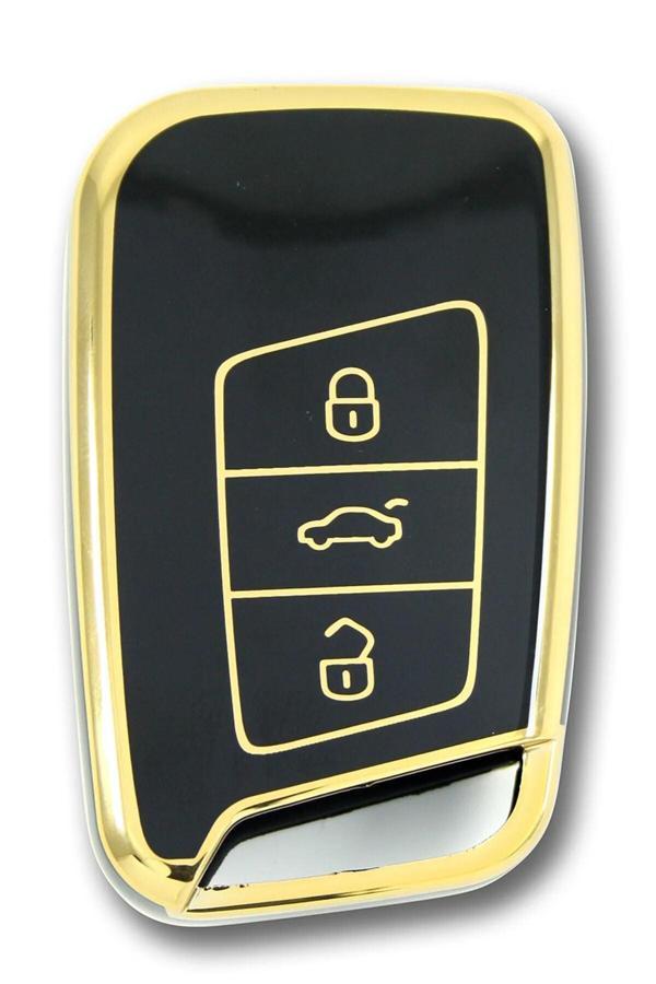 Bigkey Volkswagen Passat B8 Skoda Siyah Nano Kauçuk Araba Anahtar Kılıf Kumanda Kabı Kılıf - Image 1