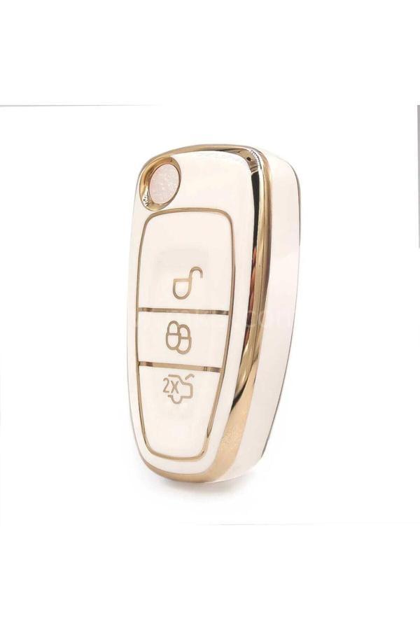 Bigkey Ford 3 Buton Sustalı Anahtar Kılıfı Nano 2012 - 2018 Arası Üretile Kasaya Uyumlu - Image 1