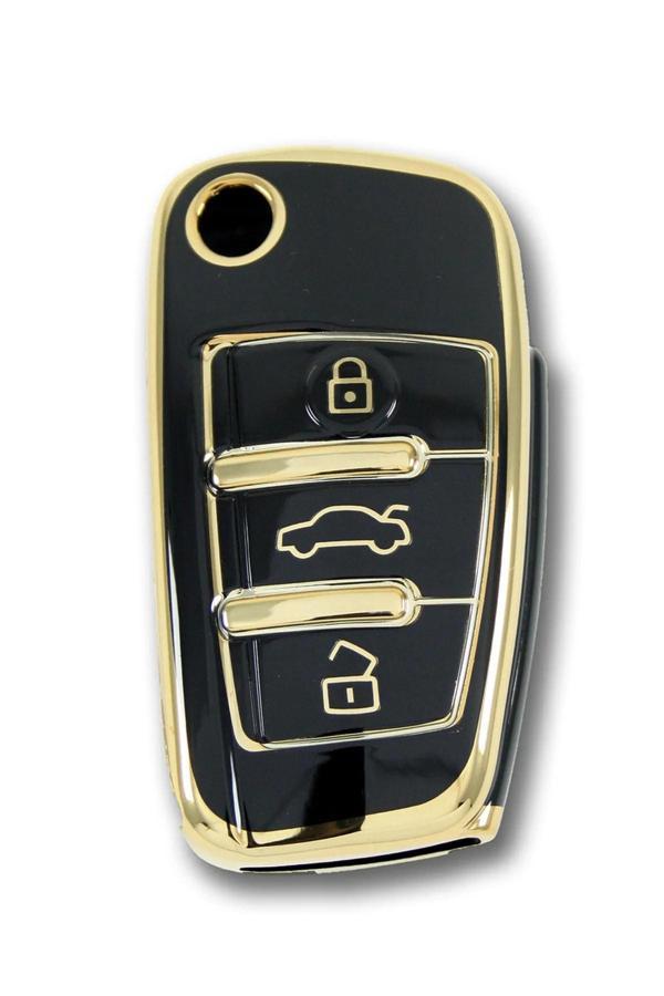Bigkey Audi 2005 A3 A4 Q5 Q7 Sustalı Siyah Oto Anahtar Kumanda Kabı Kılıf Oto Anahtarlık - Image 1
