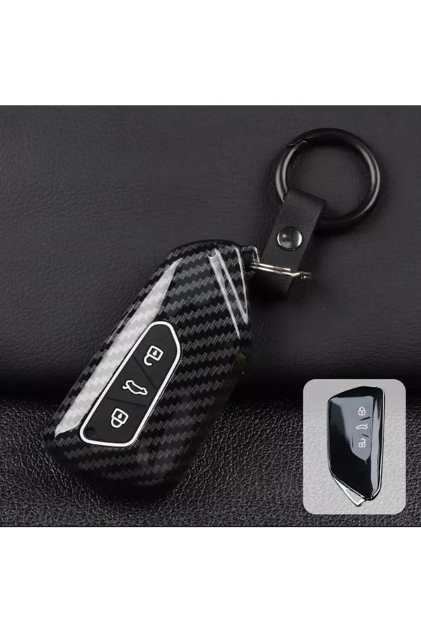 Bigkey Volkswagen Golf 8 -Seat-Skoda Siyah Karbon Anahtar Kılıfı  'Yeni Kasa' - Image 1