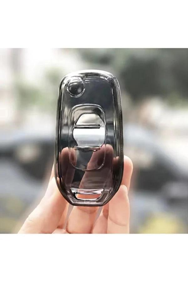 Bigkey Renault Megane 4 Clıo 5 Kadjar Captur Şeffaf-Füme Sustalı Anahtar Kılıfı - Image 1