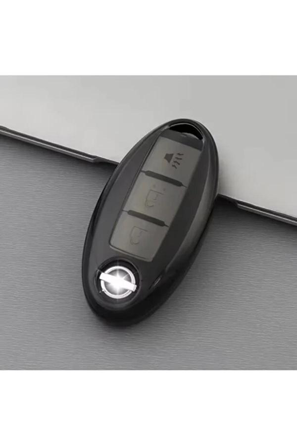 Bigkey Nıssan Juke Qashqaı X-Traıl Infınıtı Füme Şeffaf Anahtar Kılıfı 2014/2022 Kılıf - Image 1