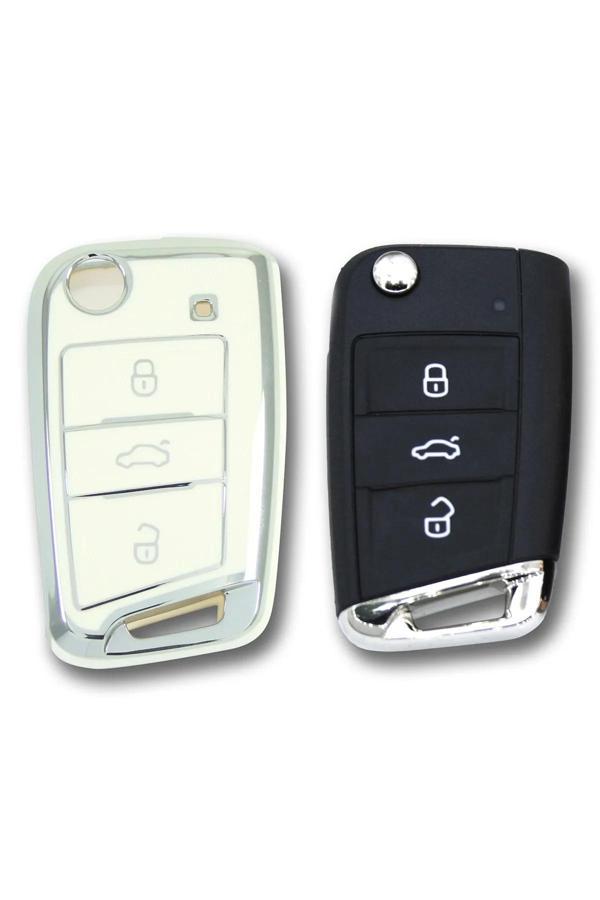 Bigkey Skoda Octavia Superb 2015+ Kumanda Anahtar Kabı 3 Buton Logolu - Image 1