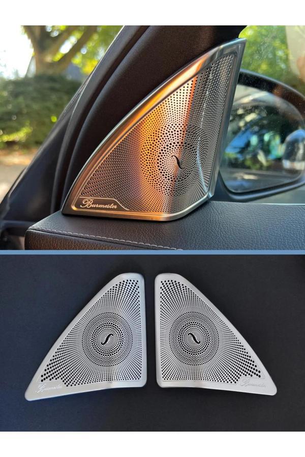 Bigkey W205 Mercedes Uyumlu Tweeter Kapakları - W205 Hoparlör Kapak Aksesuar Burmester Krom - Image 1