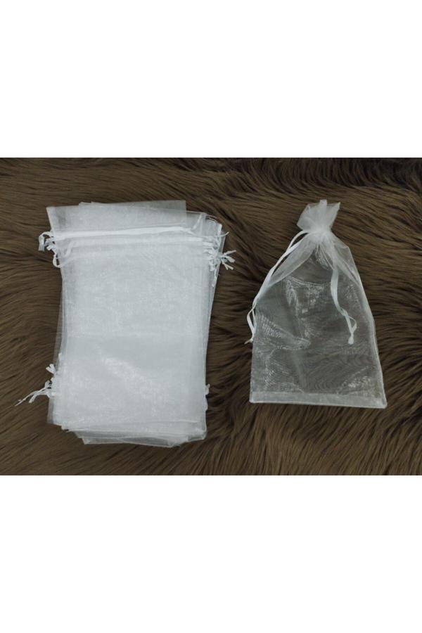 7 Renk Yasin Tesbih Hediyelik Tül Kesesi,Havlu Kesesi 15X25 Cm 25 Adet Beyaz Tül Kese - Image 1