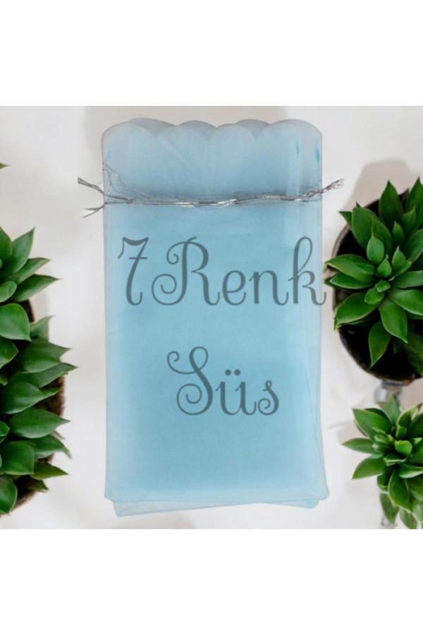 7 Renk Yasin Tesbih Hediyelik Tül Kesesi,Havlu Kesesi 15X25 Cm 10 Adet Mavitül Kese - Image 1