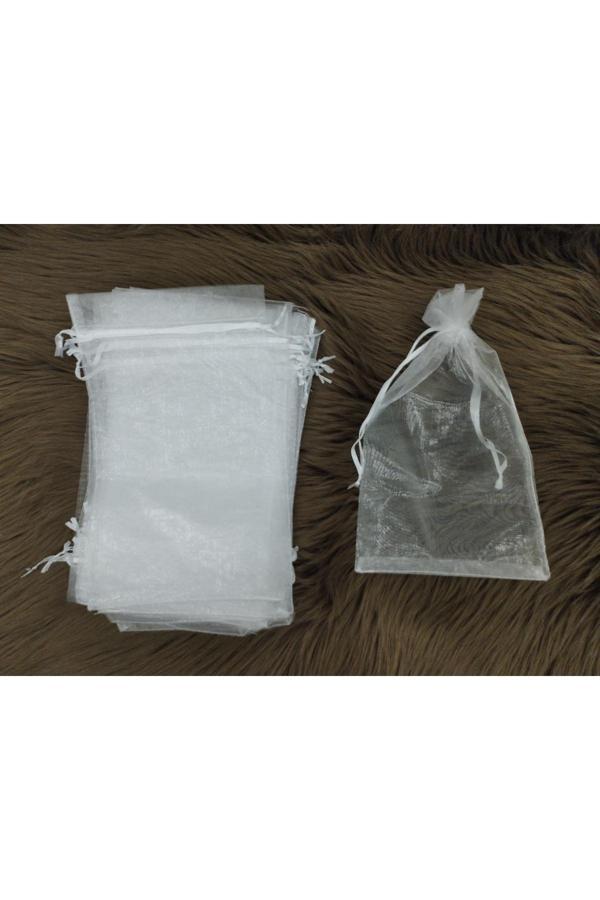 7 Renk Yasin Tesbih Hediyelik Tül Kesesi,Havlu Kesesi 15X25 Cm 50 Adet Beyaz Tül Kese - Image 1