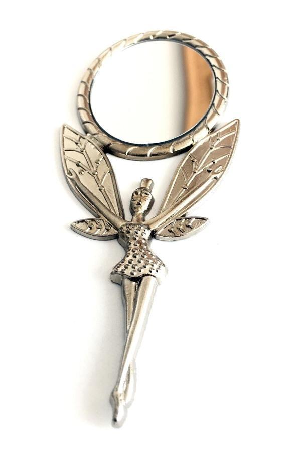 Güler Tasarım Su Perisi Melek Ayna Söz Kina Nikah Şekeri Bebek Şekeri Hediyelik Paket 15 Adet Gümüş Renk – Magnet - Image 1