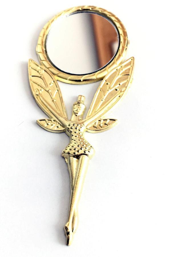 Güler Tasarım Su Perisi Melek Ayna Söz Kina Nikah Şekeri Bebek Şekeri Hediyelik Paket 15 Adet Gold Renk – Magnet, - Image 1