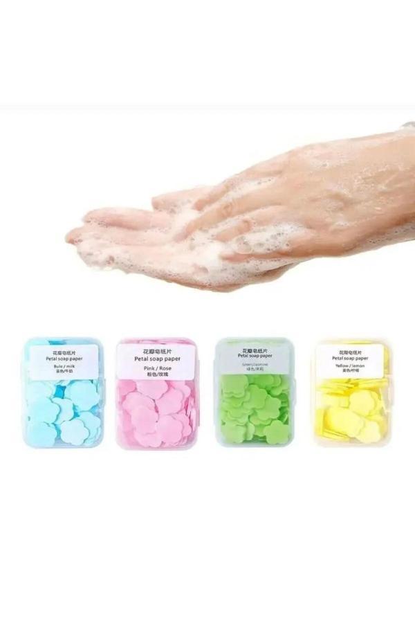Butik Center Mini Kağıt Sabun 50’Li – Çantaya Atmalık Taşınabilir Petal Soap Paper - Image 1