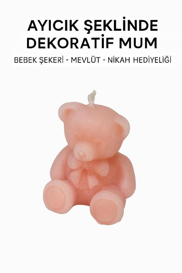Butik Center Butik Center Mini Ayıcık Şekilli Dekoratif Mum – 30 Adet - Image 1