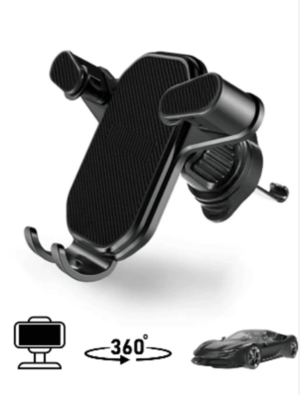 ABATECH Lkh-33 Mandallı Araç İçi 360 Dönebilen Havalandırma Telefon Tutucu - Image 1