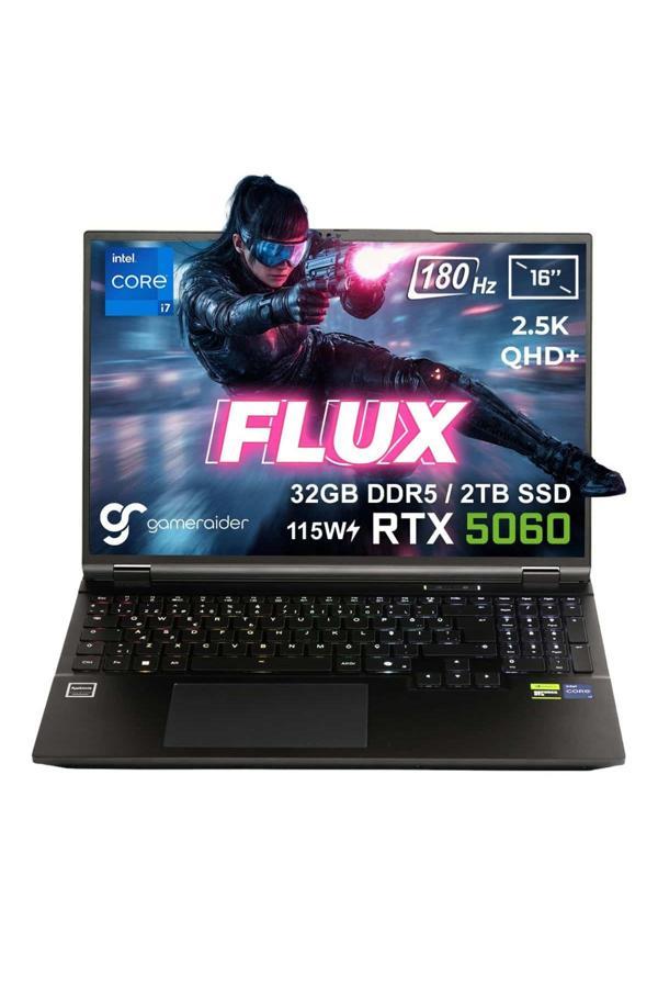 Gameraider FLUX GR16 i7-14650HX 32GB DDR5 2TB SSD RTX 5060 8GB 115W 16 inç 2.5K QHD+ 180Hz FDos Gaming Laptop - Image 1