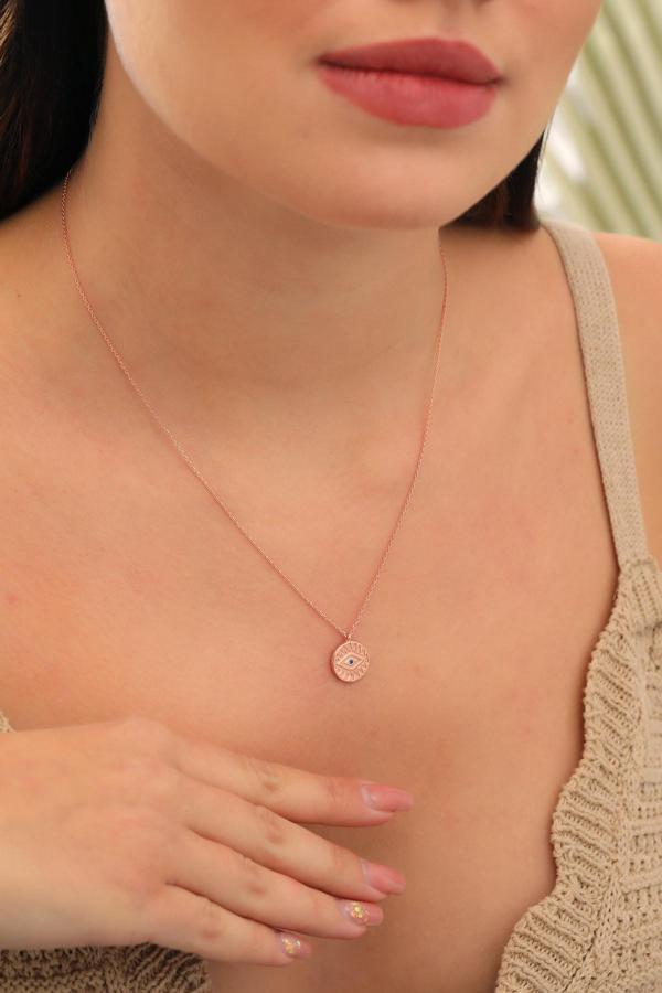 Acestes Design 925 Ayar Gümüş Ra Göz Tasarım Nazar Tılsım Kolye - Image 1