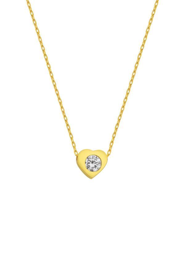 Acestes Design 925 Ayar Gümüş Pırlanta Montür Model Kalp Tasarım Kolyeler - Image 1