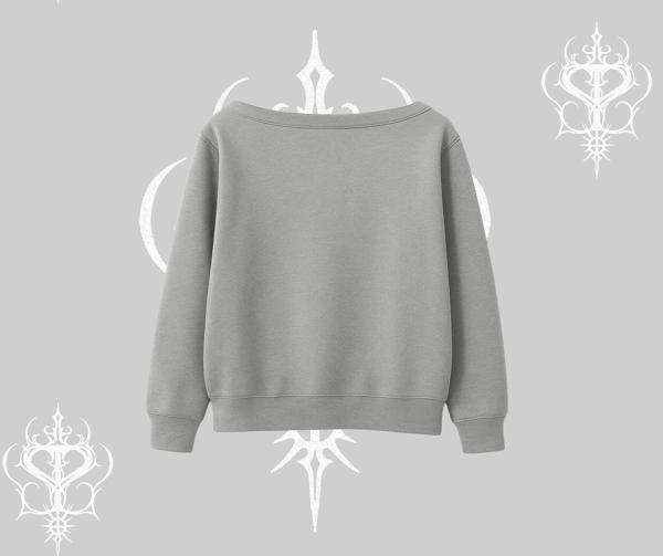Kayık yaka Sweatshirt Why are u Scared - Image 1