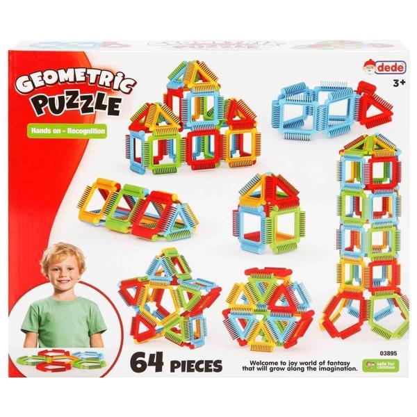 Dede Oyuncak Geometrik Puzzle Lego 64 Parça 03895 - Image 1
