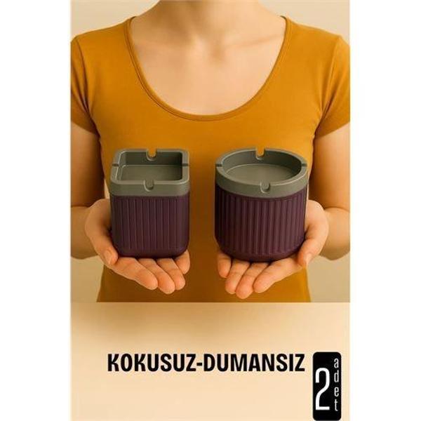 Kokusuz Dumansız Küllük - 2 li Küllük Seti Kafe Küllüğü Restoran Küllüğü Masaüstü Küllük - Image 1