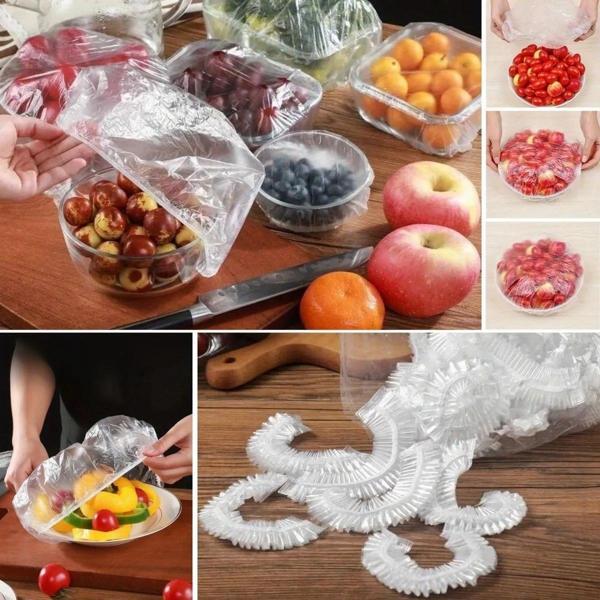 100 Adet Tazeliği Koruyan Tencere Ve Tabak Bonesi  Çok Amaçlı Kullan At Tabak Bonesi - Image 1