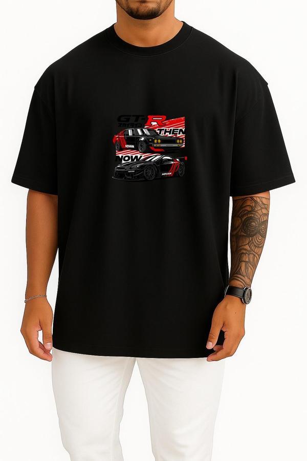 Oversize Nissan Gt-R R31 Ve R35 Advan Göğüs Baskılı Unisex T-Shirt - Image 1