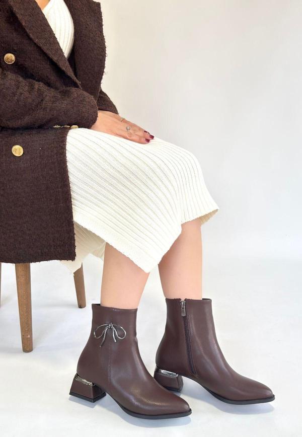 Harly Kahverengi Cilt Topuklu Bot - Image 1