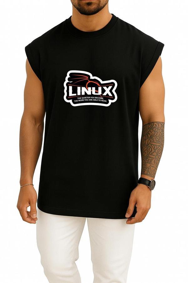 Oversize Kali Linux Göğüs Baskılı Atlet - Image 1