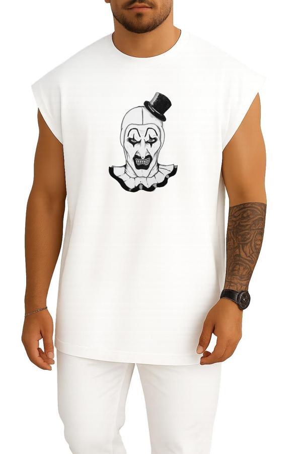 Oversize Terrifier Göğüs Baskılı Atlet - Image 1