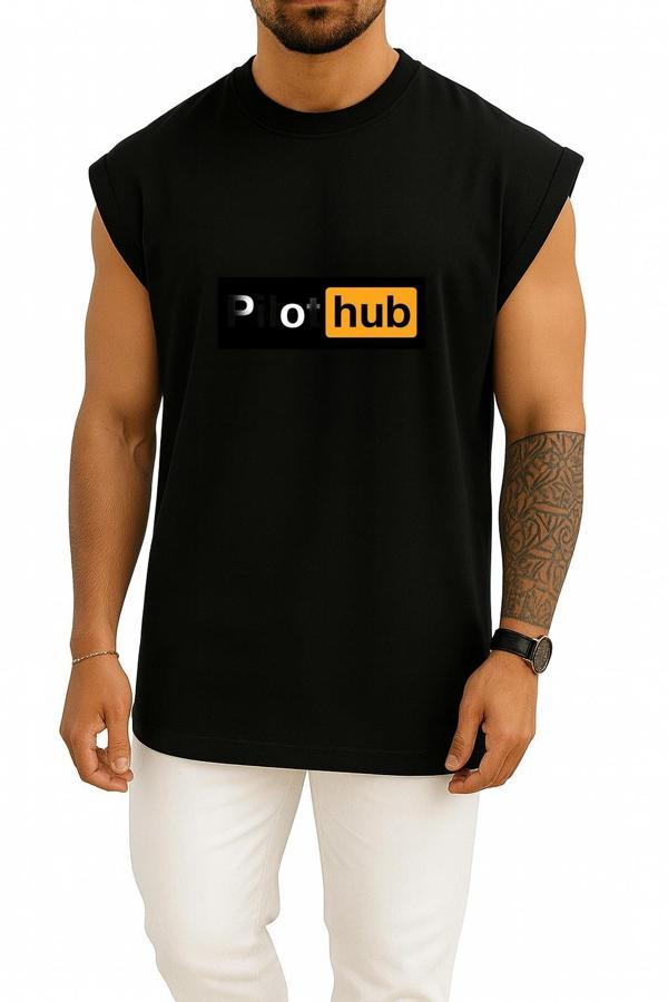 Oversize Pilothub - Pilot Göğüs Baskılı Atlet - Image 1