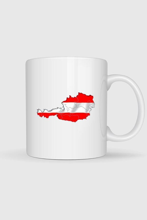  Avusturya Haritası Baskılı Kupa Bardak - Image 1