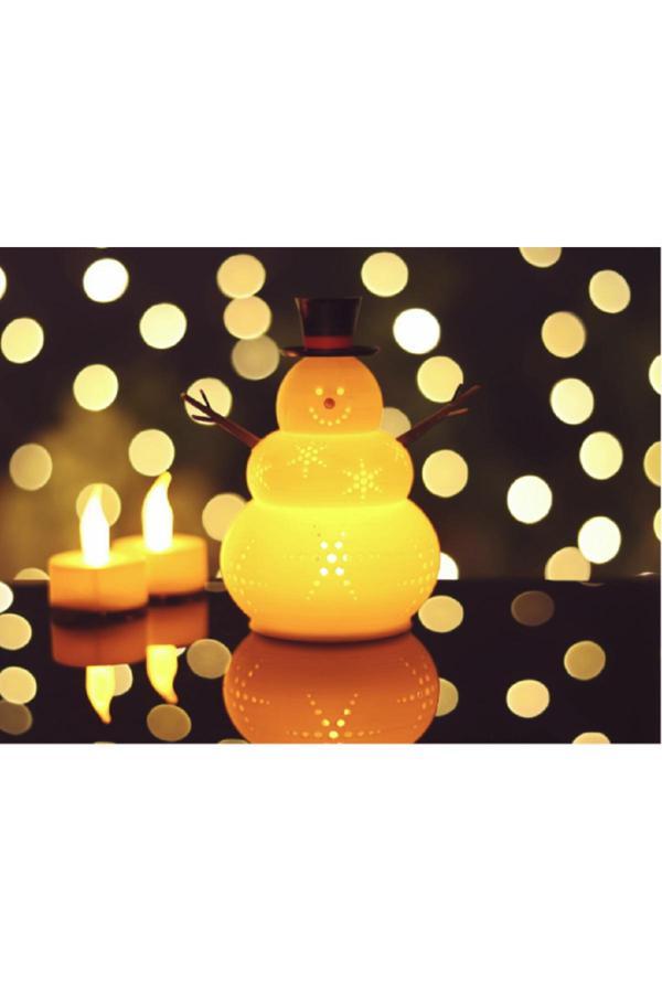 Mescolare Işıltılı Kardanadam – Tealight Mumluk Yılbaşı Dekoru Kış Temalı - Image 1