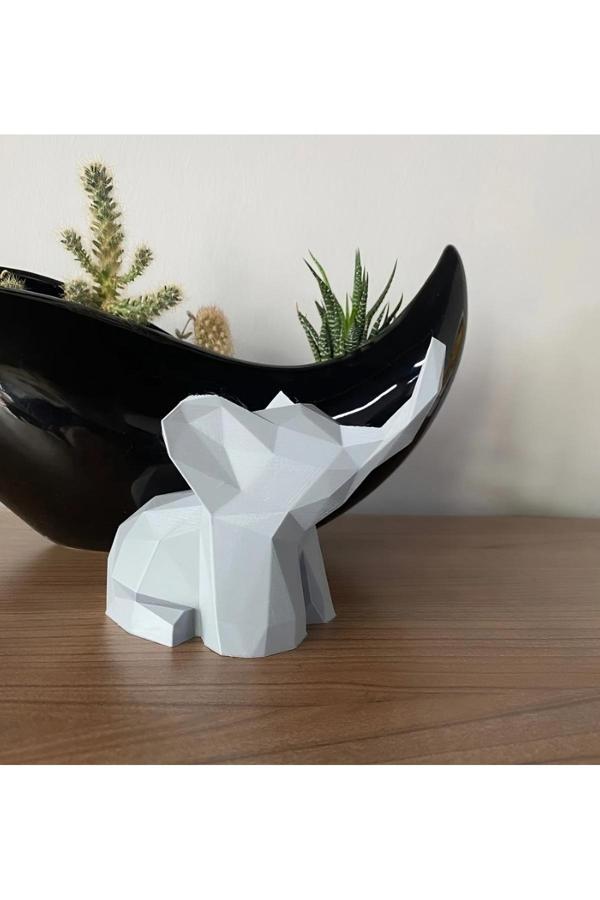 Lunar Design Dekoratif Fil Biblo Bereket Fili Obje 13 Cm Konsol Kitaplık Sehpa Süsü Ev Dekorasyon 3D - Image 1