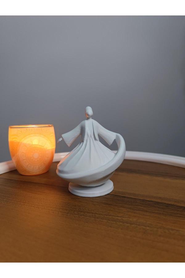 Gizz Store Home Mevlana Biblo Heykel Dekor Dekorasyon Hediyelik 12Cm Beyaz - Image 1