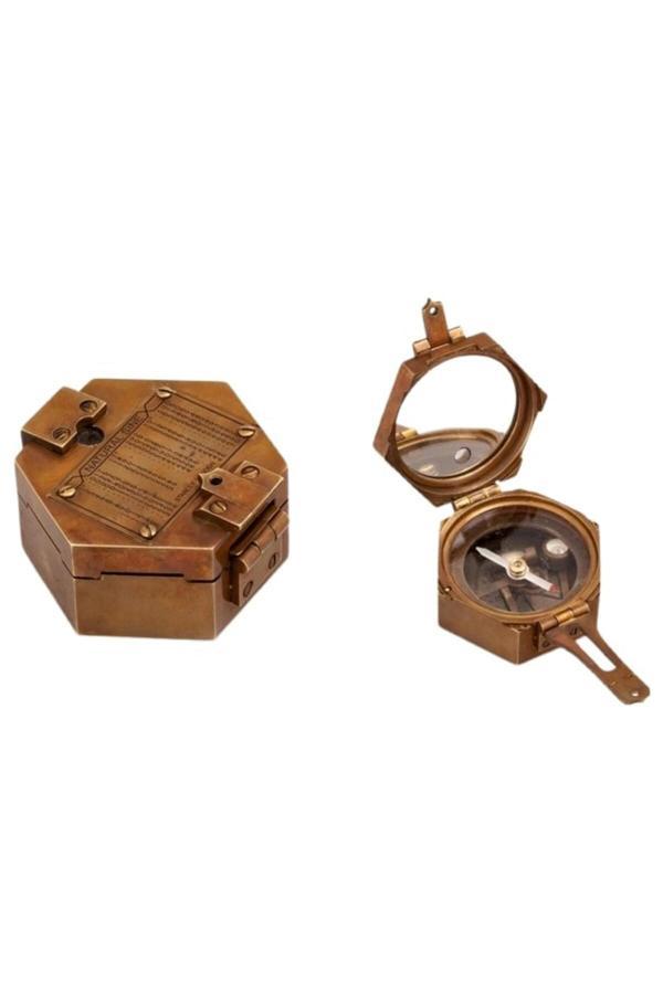 Pirinç Denizcilik Grubu Marine Pirinç Aksesuar-Kutulu Pusula-6,5*7*3,5 Cm-Jttr1547 - Image 1