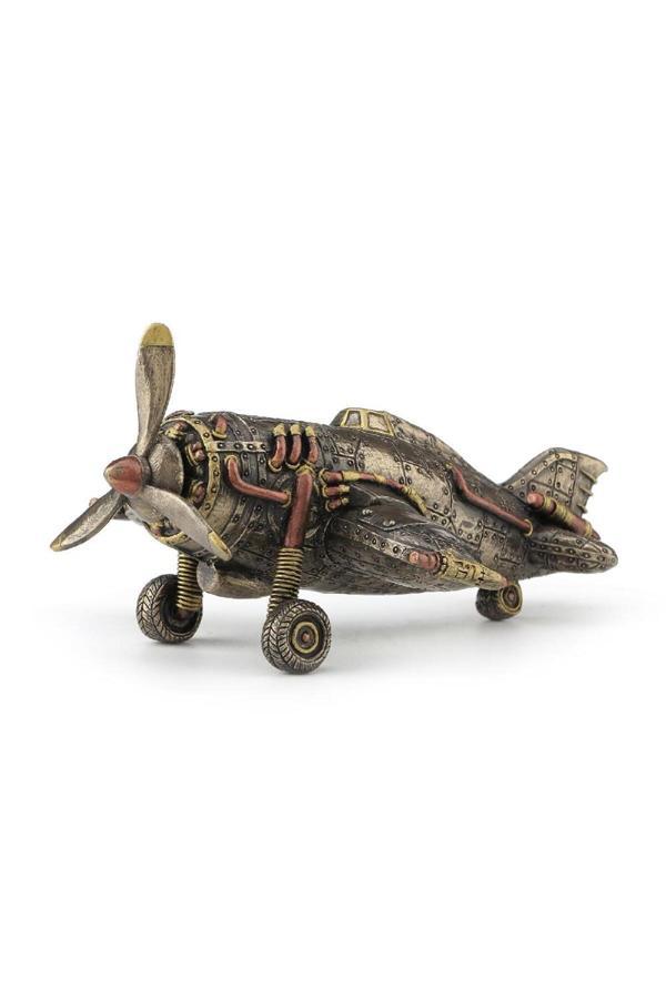 Wise Serisi Karışık Steampunk Uçak Biblo 13,5X18X7 Cm | Dekoratif Obje - Image 1