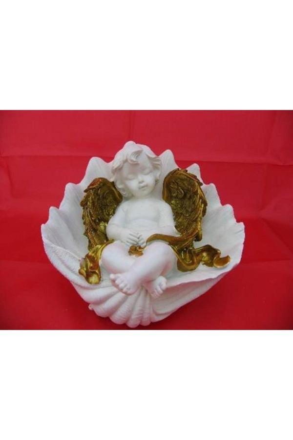 Tüterler Hediyelik Karışık – Qqc İstiridyede Uyuyan Melek Dekoratif Obje 16,5×15×12,5 Cm - Image 1
