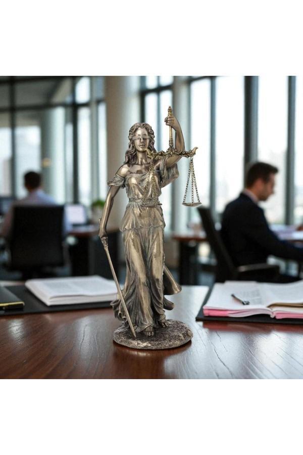 Veronese Wise Serisi Adalet Heykeli Biblo Bronz Renk 18X15X35 Cm Dekoratif Obje - Image 1