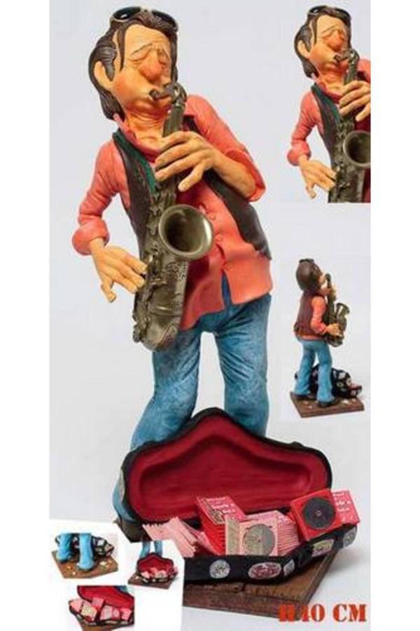 Forchino Sertifikalı Özel Koleksiyon Saksafon Çalar Biblo 19X23X40 Cm Dekoratif Obje - Image 1