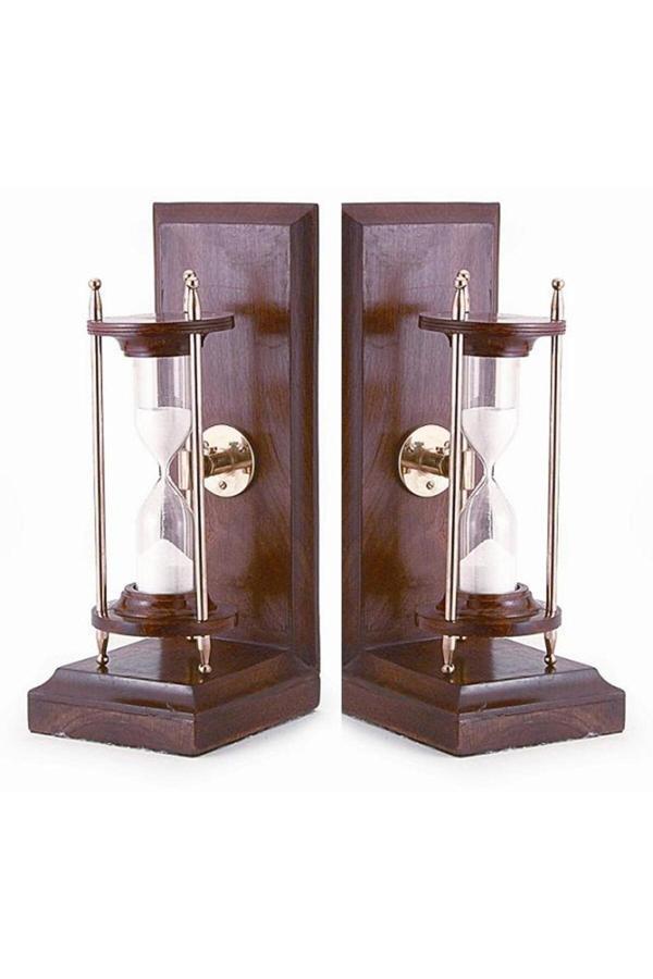 Pirinç Denizcilik Grubu Marine Pirinç Aksesuar-Kitap Stop Kum Saati-21*26*9 Cm-Jttr31445 - Image 1