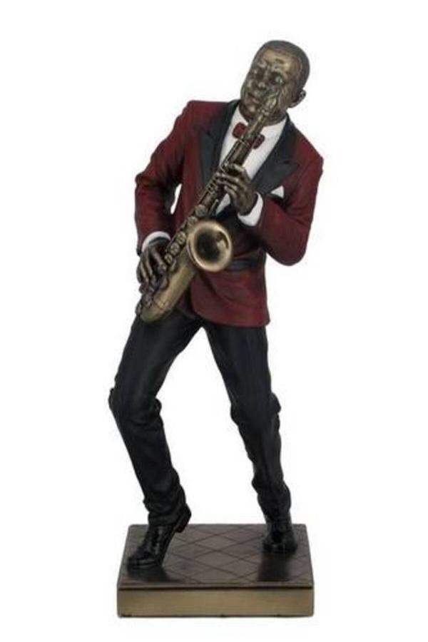 Wise Serisi Cazcılar Saksafon Çalgıcı Biblo 11X12,5X29 Cm | Dekoratif Obje | Poliresin - Image 1