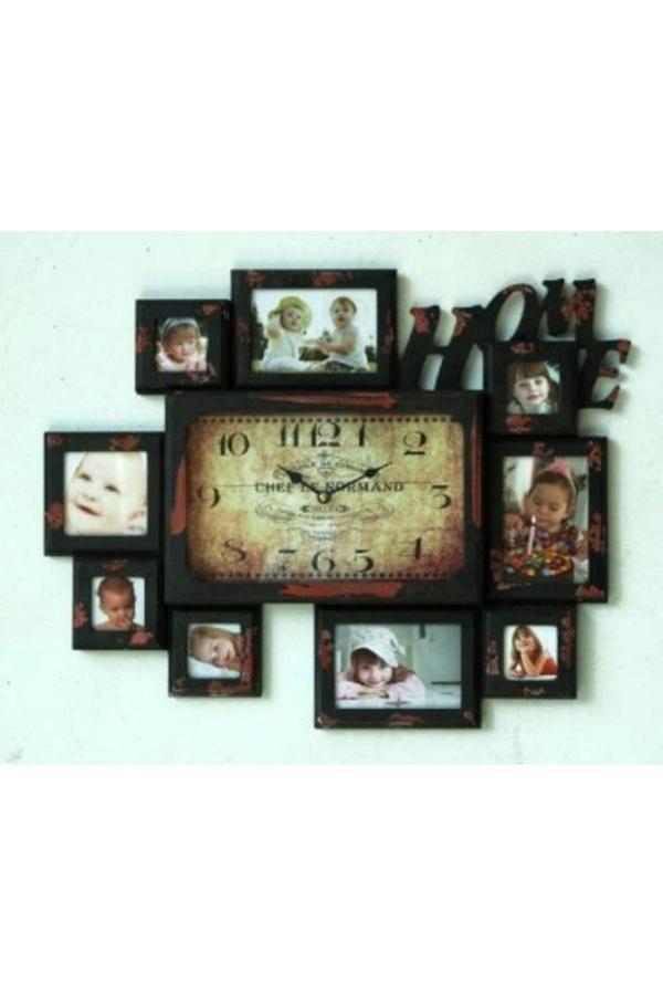 Mba Mutfak Saatleri Serisi – Mb Fotoğraf Çerçeveli Duvar Saati | Dekoratif Ahşap Duvar Saati-55*45*6 Cm - Image 1