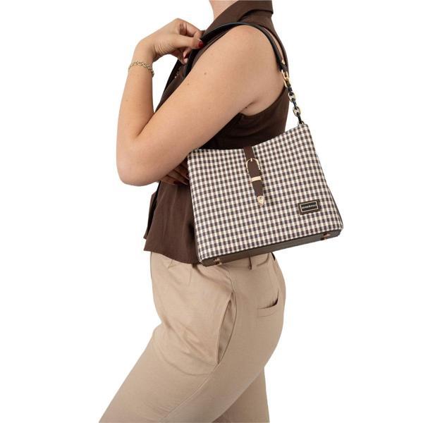 Silver & Polo Kadın Omuz Çantası 974-47811 SILVER POLO BAYAN ÇANTASI M191 KAHVE SARI-MAT KAHVE - Image 1