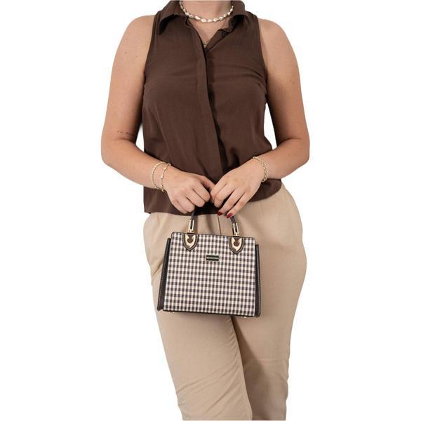 Silver & Polo Kadın Omuz Çantası 1133-47431 SILVER POLO BAYAN ÇANTASI M191 KAHVE SARI-MAT KAHVE - Image 1