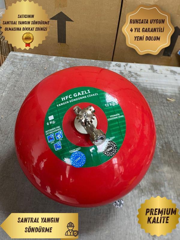 6 kg Sprinkerli Tavan Tipi Gazlı Otomatik Söndürme Tüpü - Image 1