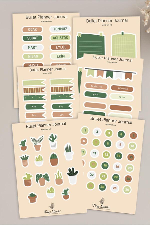 Bullet Journal Sticker Seti - 6 Sayfa / Ajanda, Scrapbook, Journal - Image 1