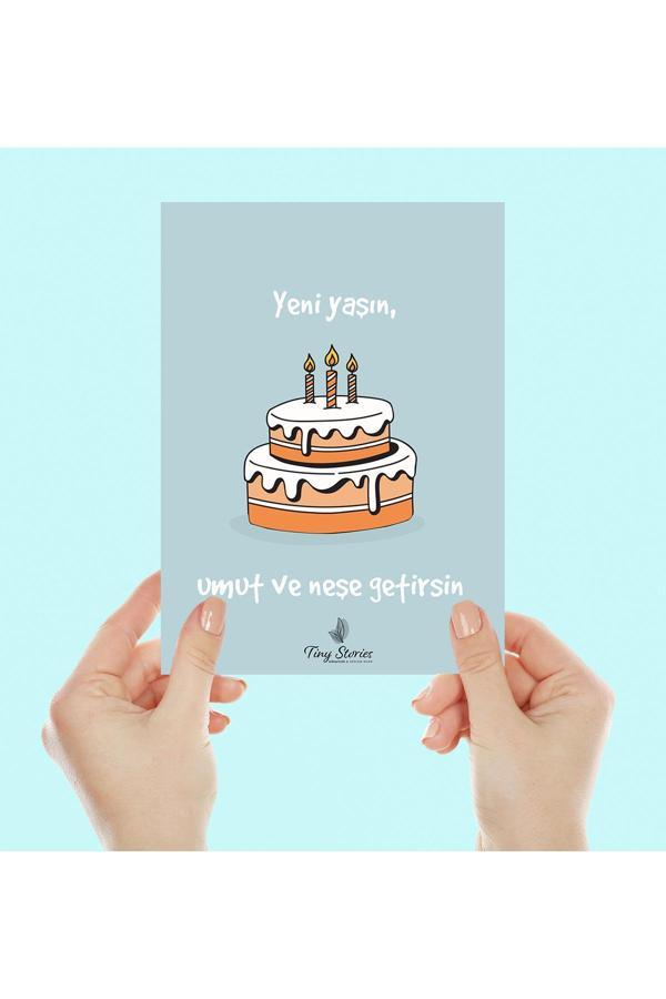 Doğum Günü Motto Kartı Kartpostal - 3 Adet - Image 1