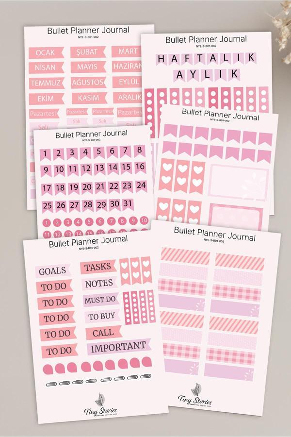 Bullet Journal Sticker Seti - 6 Sayfa / Ajanda, Scrapbook, - Image 1