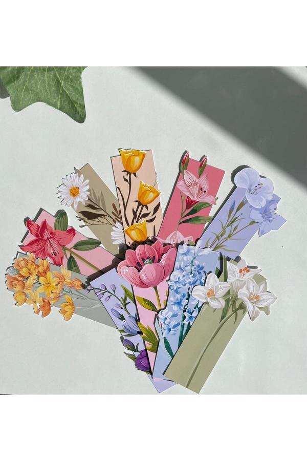 Kitap Ayracı - Çiçek Temalı Özel Kesim 10'lu Paket - Image 1