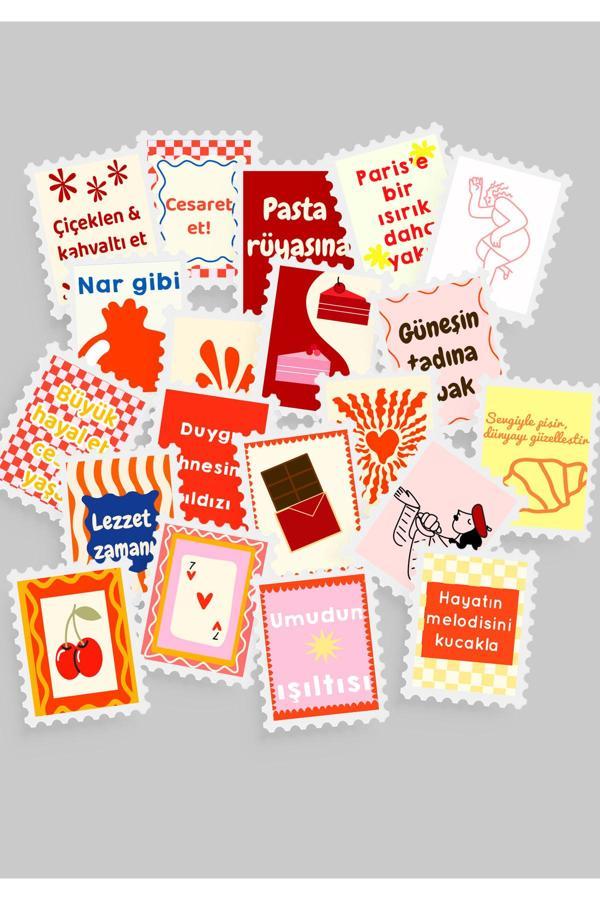 Renkli Pul Sticker Seti 20'li - Bullet Journal Ajanda Scrapbook - Image 1