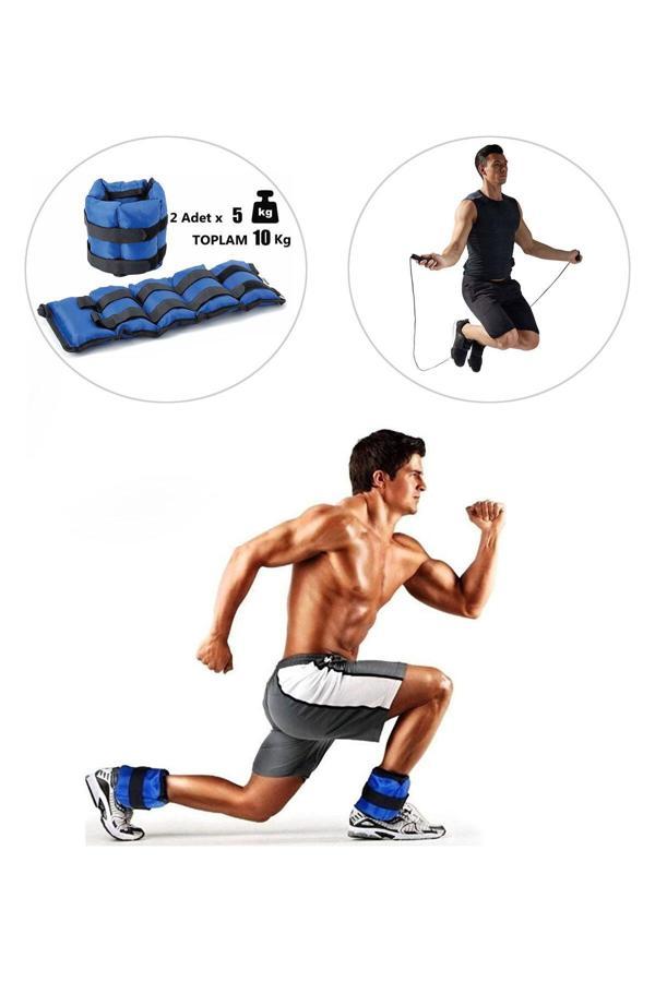 Spor Byfit 5 Kg X 2 Adet Mavi El Veya Ayak Bileği Ağırlığı Atlama Ipi Hediyeli - Image 1