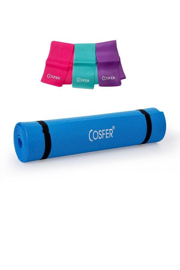 Cosfer Mavi Pilates Minderi Ve Pilates Band Seti - Image 1
